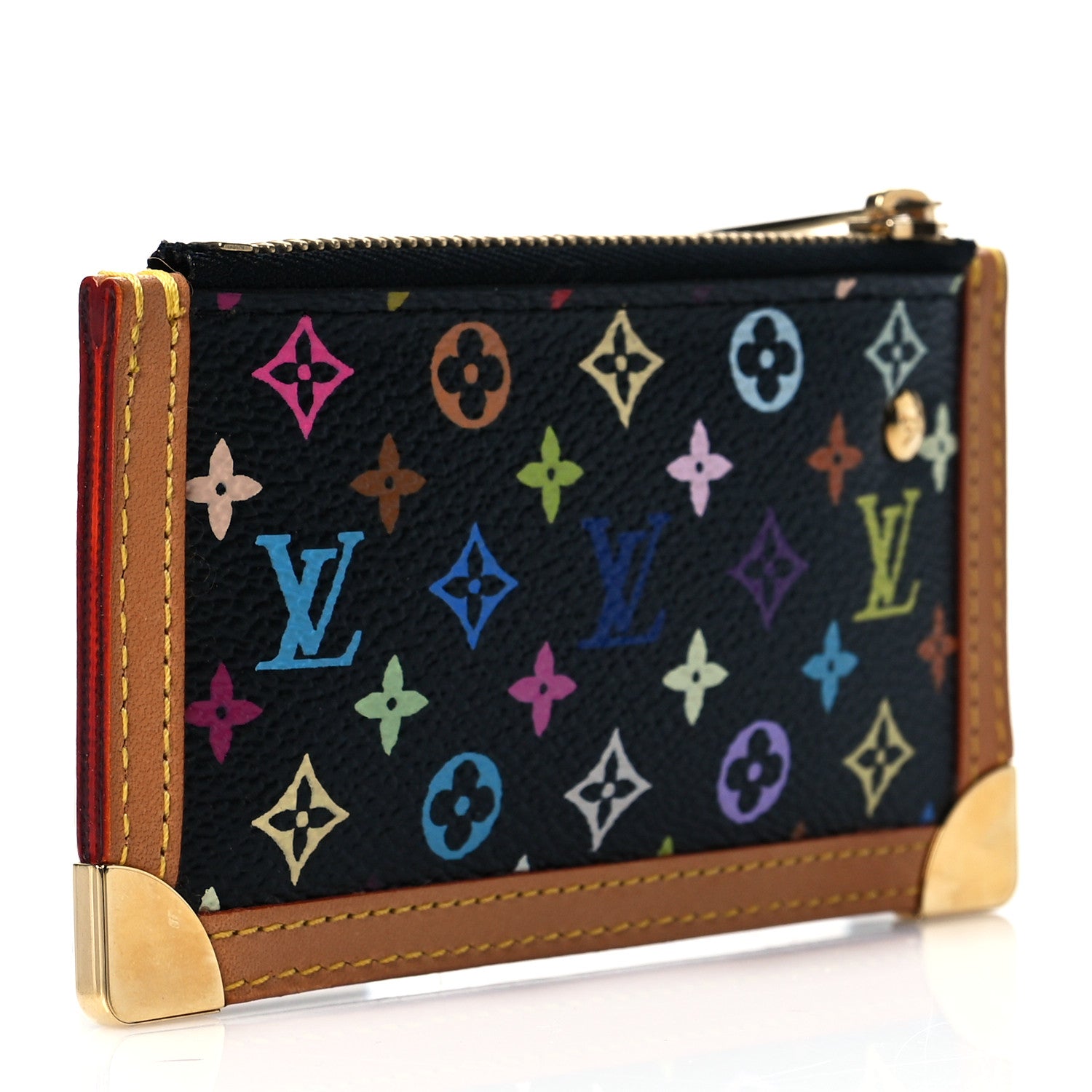 Louis Vuitton Monogram Multicolor Key Pouch Black 3 of 7