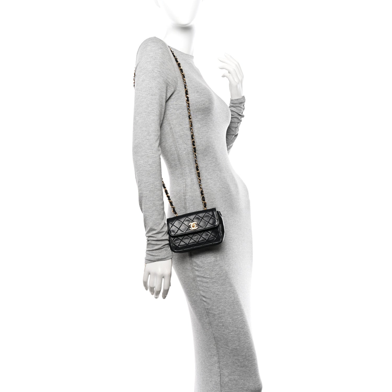 Chanel Lambskin Quilted Extra Mini Flap Black 2 of 13