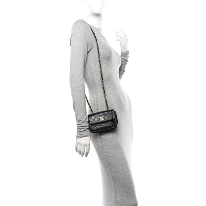 Chanel Lambskin Quilted Extra Mini Flap Black 2 of 13