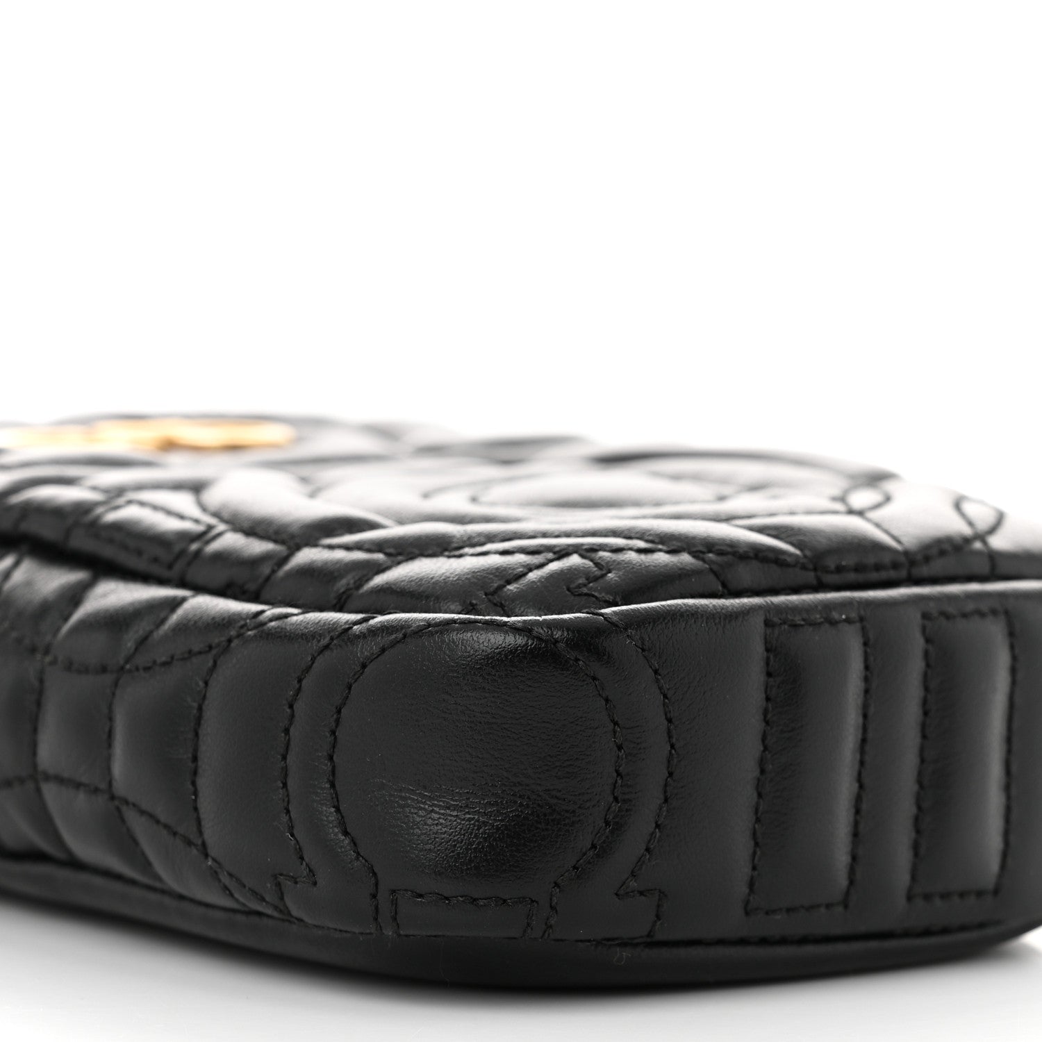 Salvatore Ferragamo Calfskin Quilted Gancini Mini Mufasa Crossbody Black 8 of 10