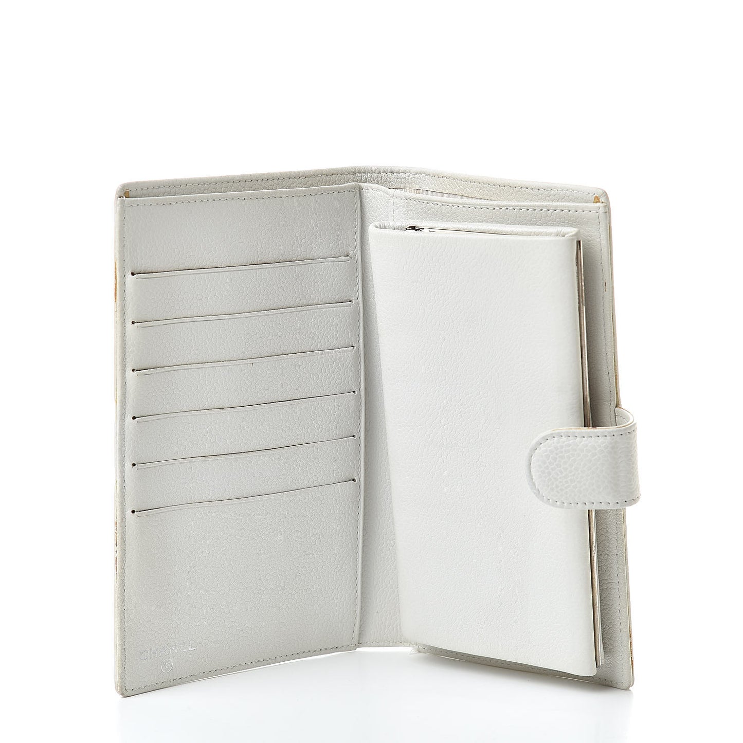 Caviar Timeless CC French Wallet White
