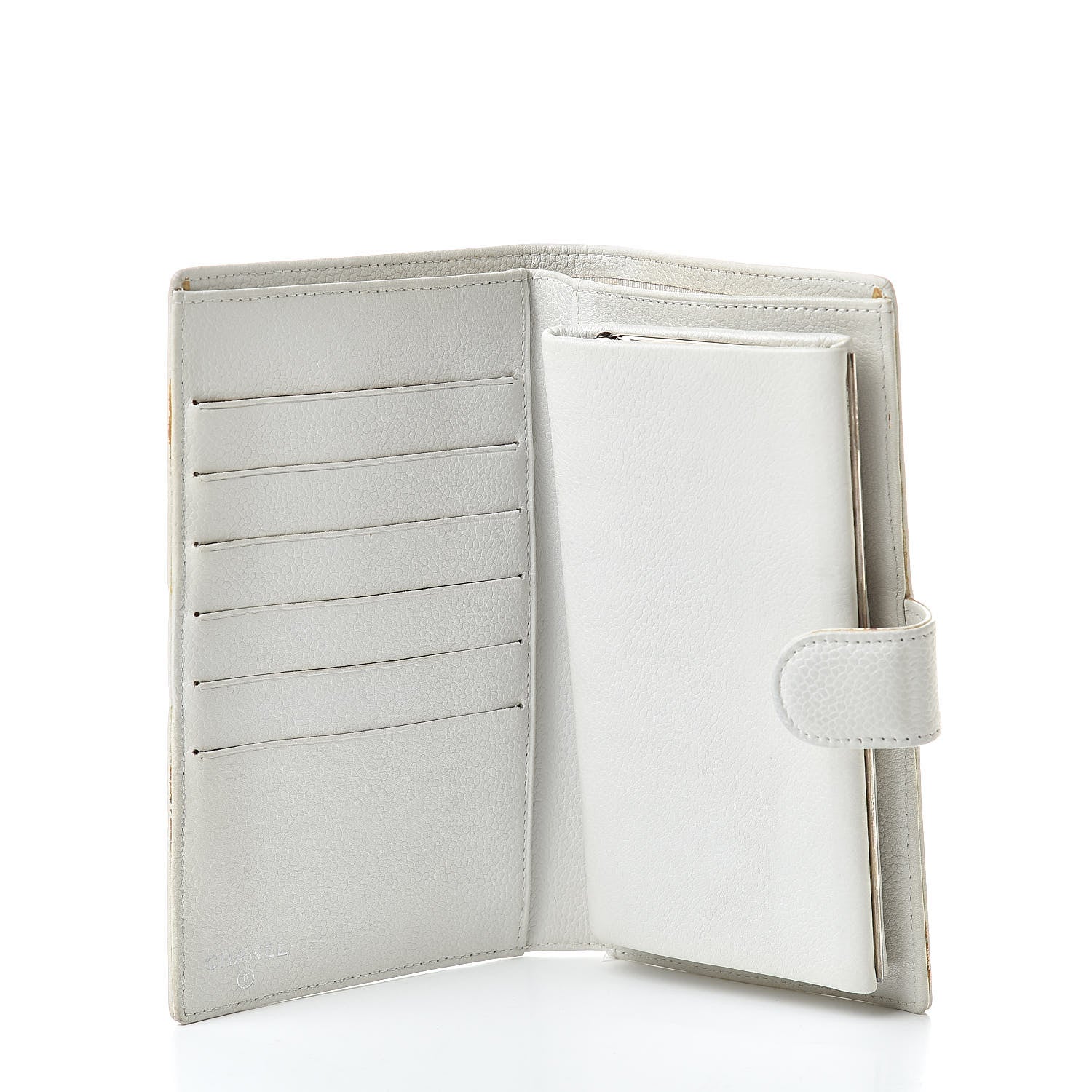 Chanel Caviar Timeless CC French Wallet White 5 of 14