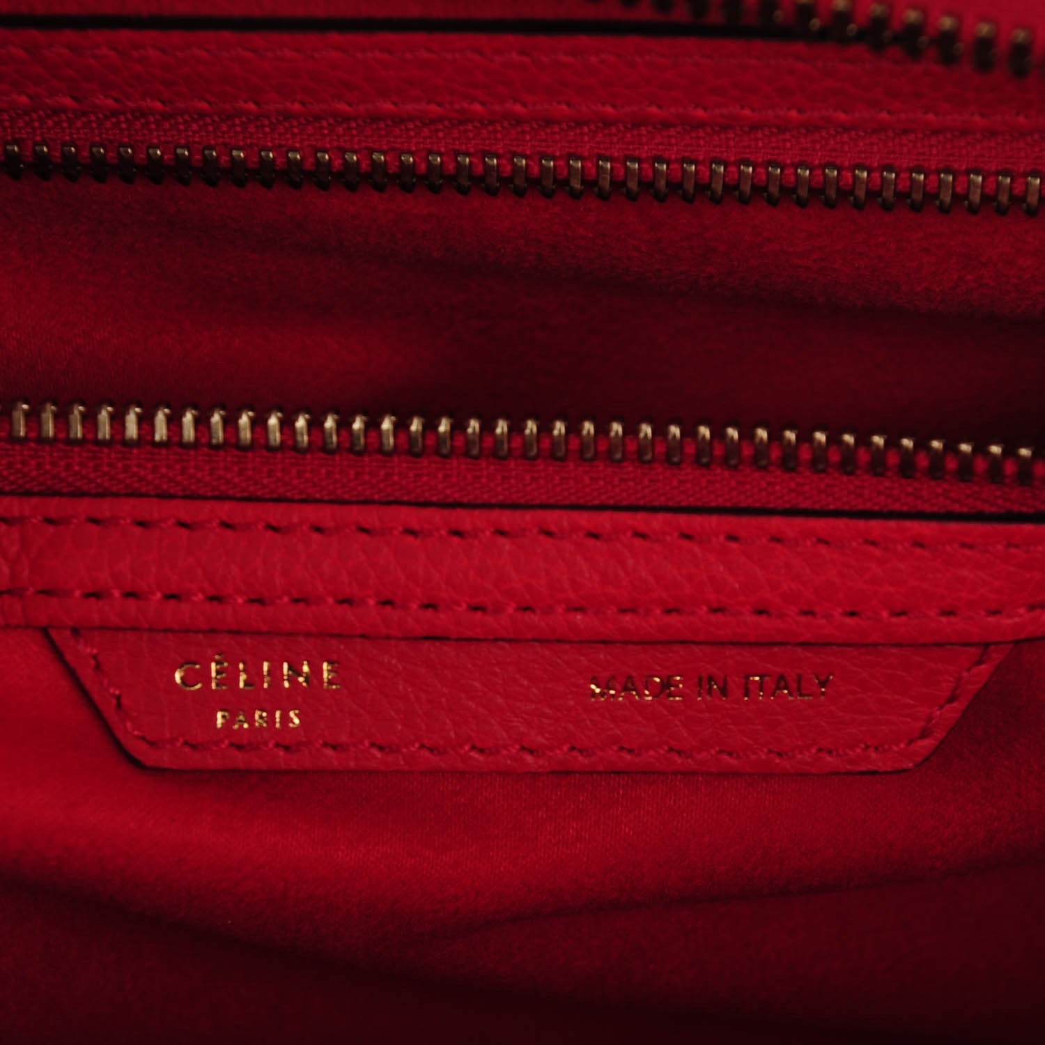 Celine Drummed Calfskin Mini Luggage Coquelicot 7 of 8