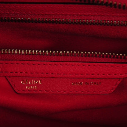 Celine Drummed Calfskin Mini Luggage Coquelicot 7 of 8