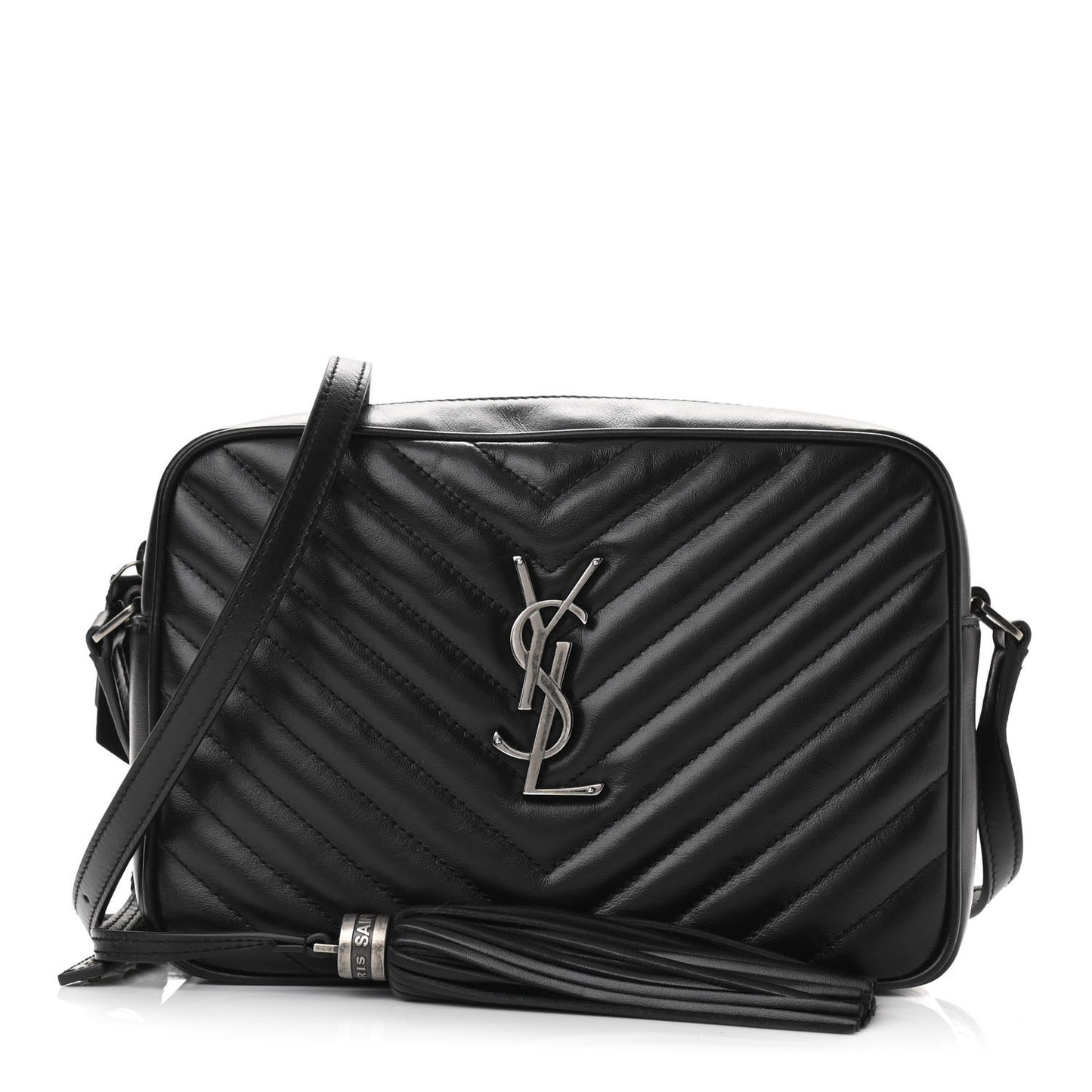 Calfskin Matelasse Monogram Lou Camera Bag Black