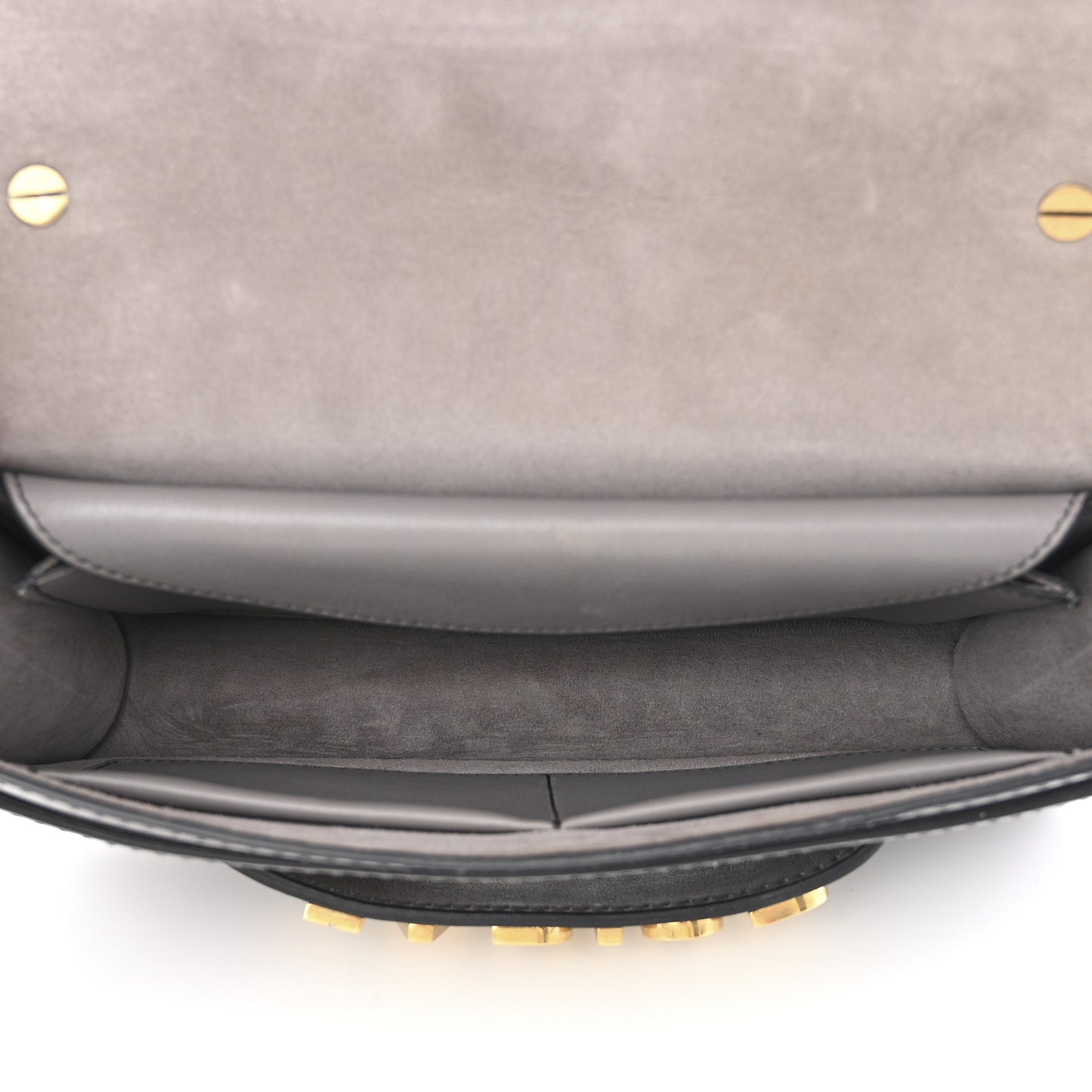 Calfskin Medium J'Adior Chain Flap Bag Iron Grey