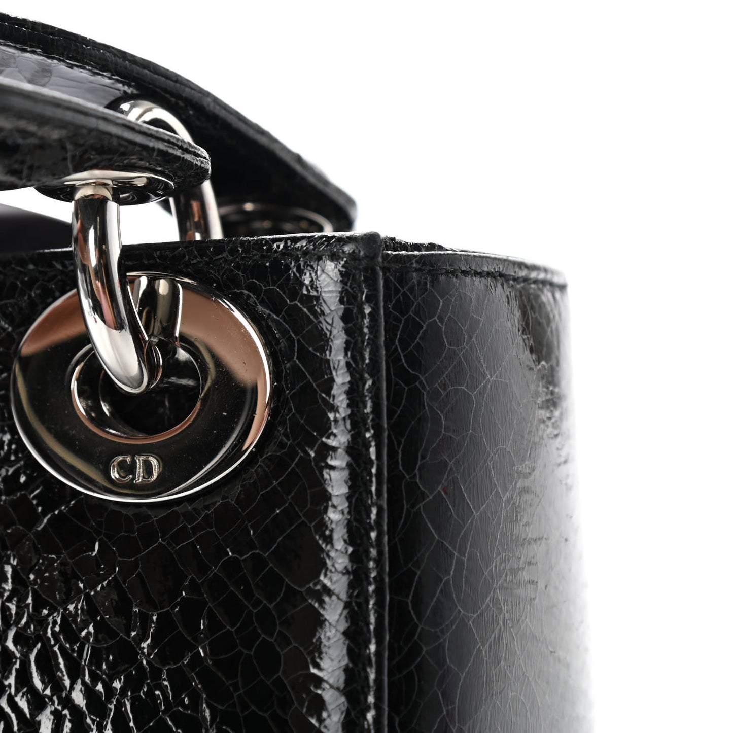 Ceramic Effect Deerskin Jeweled Swan Mini Lady Dior Black