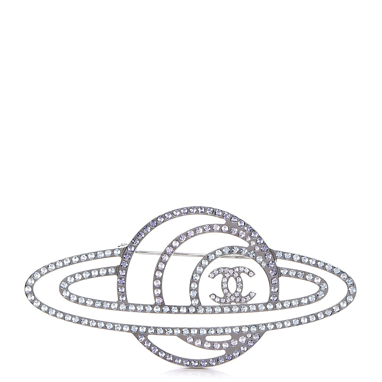 Crystal Planet Brooch Purple Light Blue