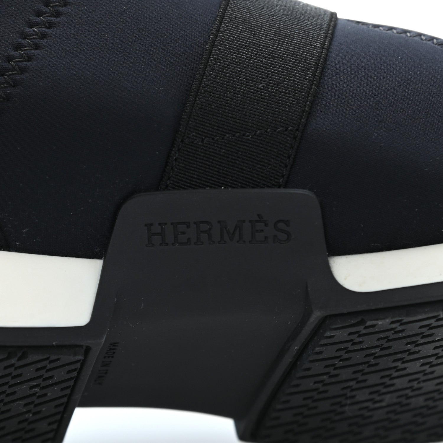 Hermes Technical Canvas Calfskin Run Sneakers 41.5 Marine 8 of 11