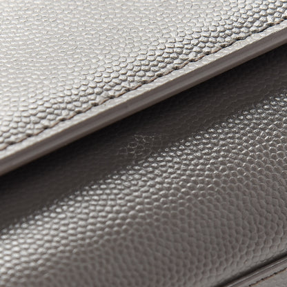 Saint Laurent Grain De Poudre Medium Classic Monogram Kate Satchel Earth Grey 9 of 9