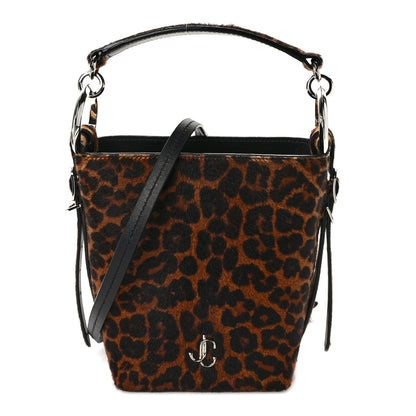 Jimmy Choo Calf Hair Leopard Print Varenne Small Bucket Bag 1 of 8