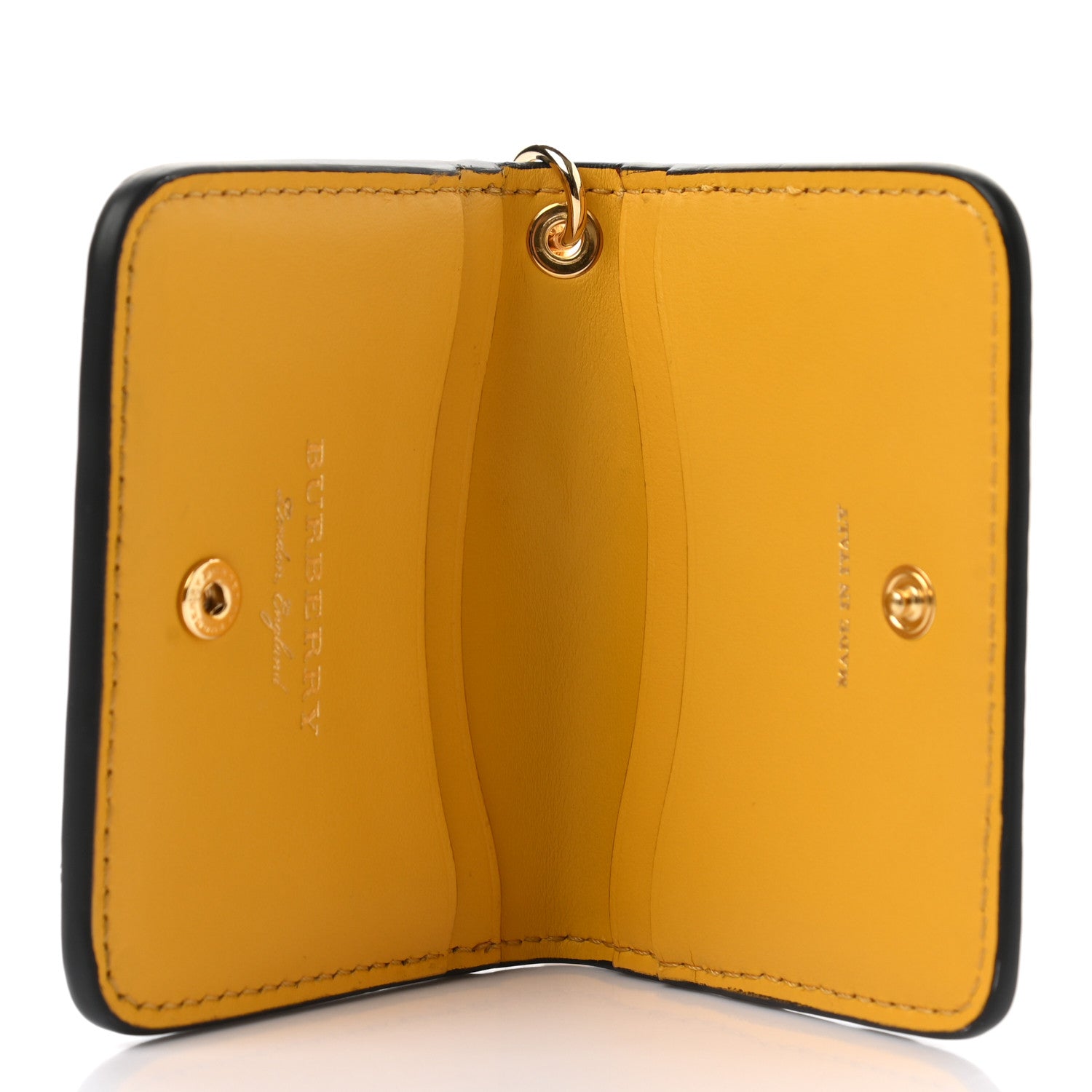 Burberry Calfskin Haymarket Check Appliqué Card Case Charm Yellow 5 of 7