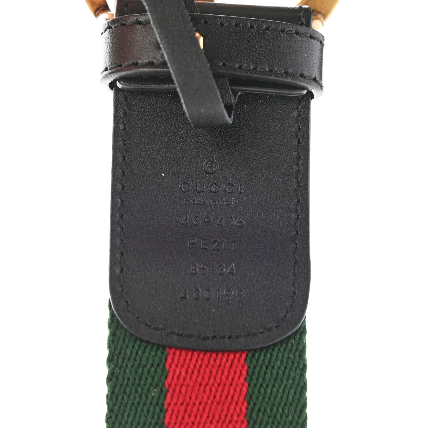 Nylon Calfskin Double G Web 40mm Belt 85 34 Green Red Black