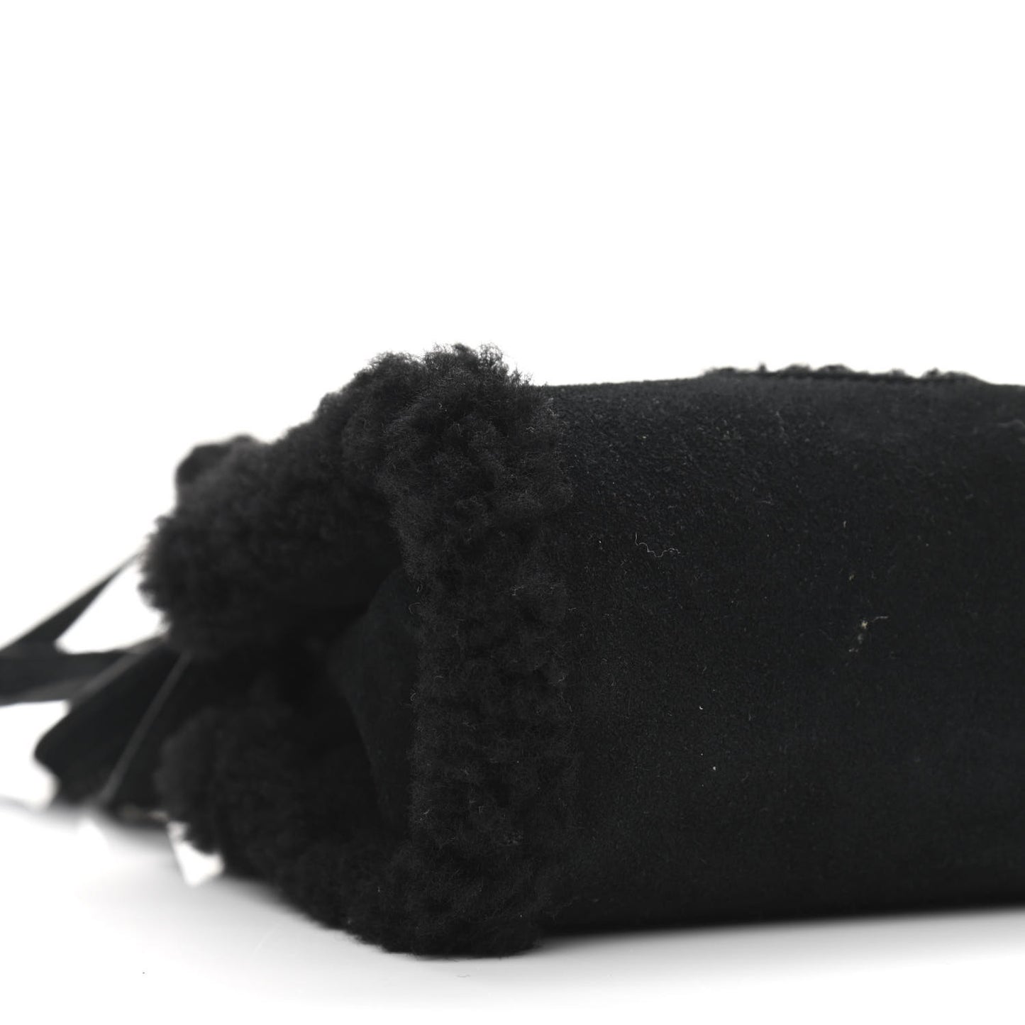 X UGG Suede Shearling Small Shopping Bag Black