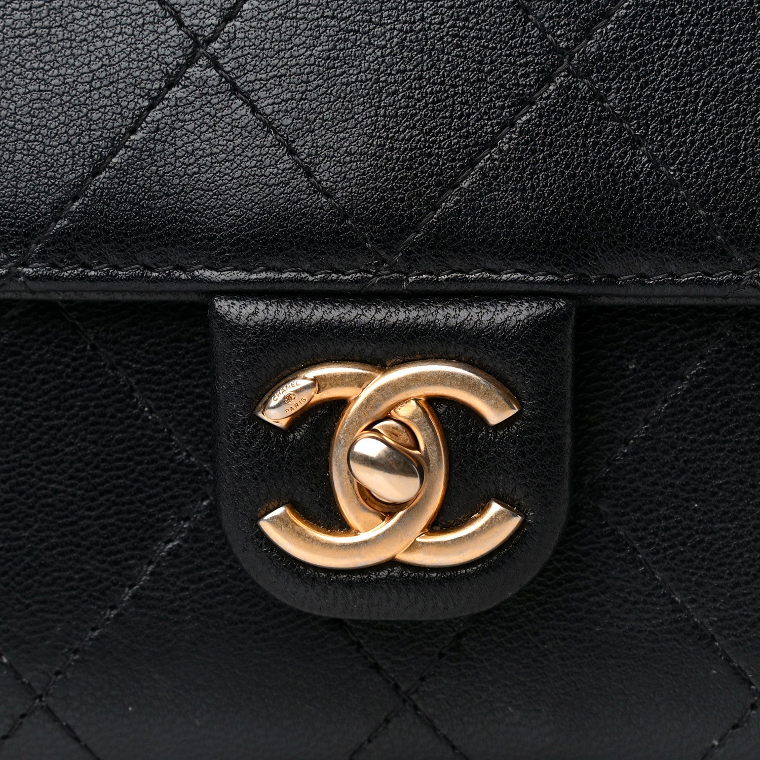 Chanel Goatskin Quilted Chic Pearls Clutch With Chain Black 9 of 15