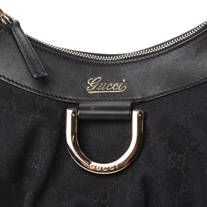 Gucci Monogram Medium D Gold Ring Hobo Black 12 of 12