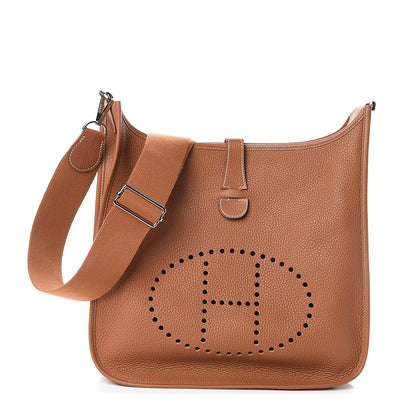 Hermes Taurillon Clemence Evelyne III PM Gold 1 of 9
