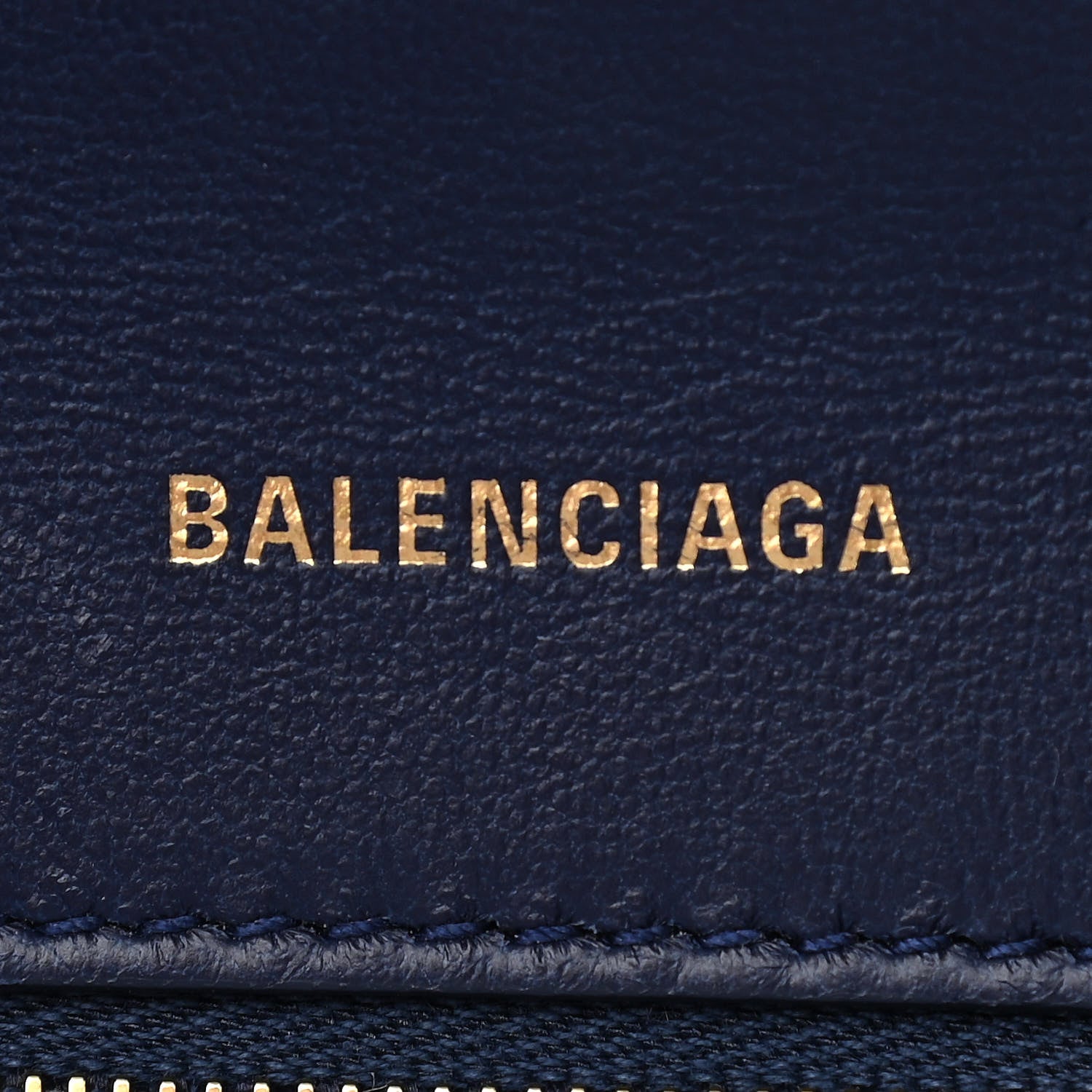 Balenciaga Calfskin Crocodile Embossed Small Hourglass Top Handle Bag Indigo 6 of 9