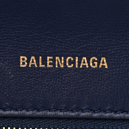 Balenciaga Calfskin Crocodile Embossed Small Hourglass Top Handle Bag Indigo 6 of 9