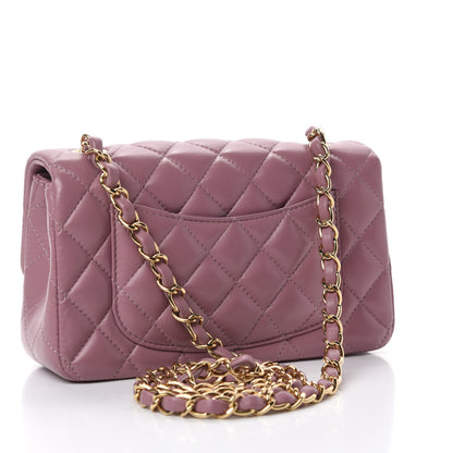 Chanel Lambskin Quilted Mini Rectangular Flap Purple 3 of 11