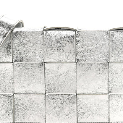 Bottega Veneta Metallic Lambskin Maxi Intrecciato Cassette Crossbody Bag Silver 18 of 31