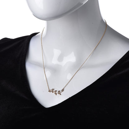 Tiffany 18K Rose Gold Olive Leaf Vine Pendant Necklace 2 of 6
