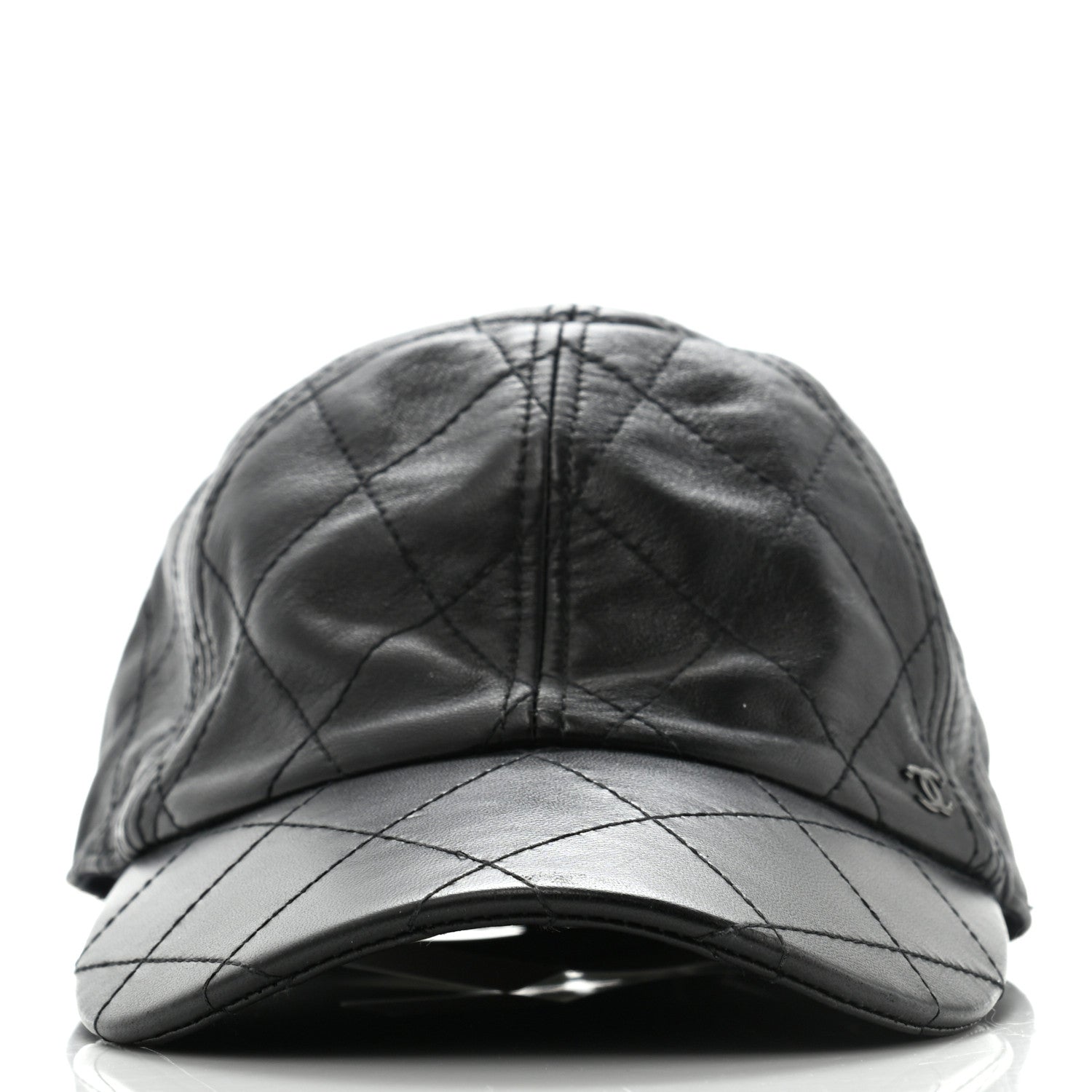 Chanel Lambskin Quilted CC Cap Hat S Black 3 of 8