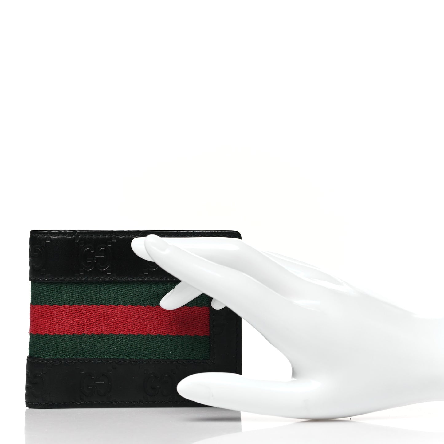 Guccissima Signature Web New Web Bi-Fold Wallet Black