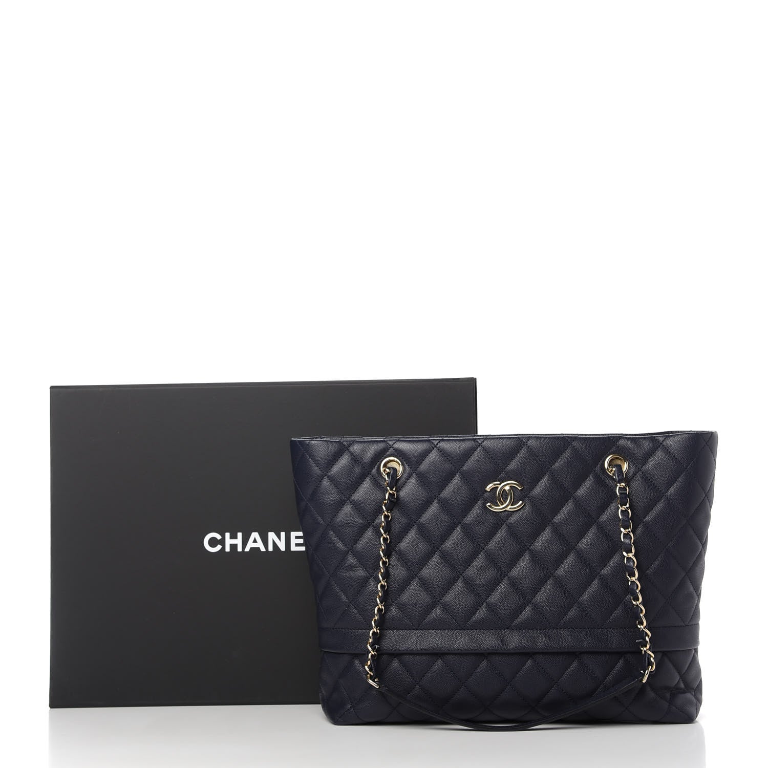 Chanel Caviar Quilted Rolled Up Tote Navy 11 of 11