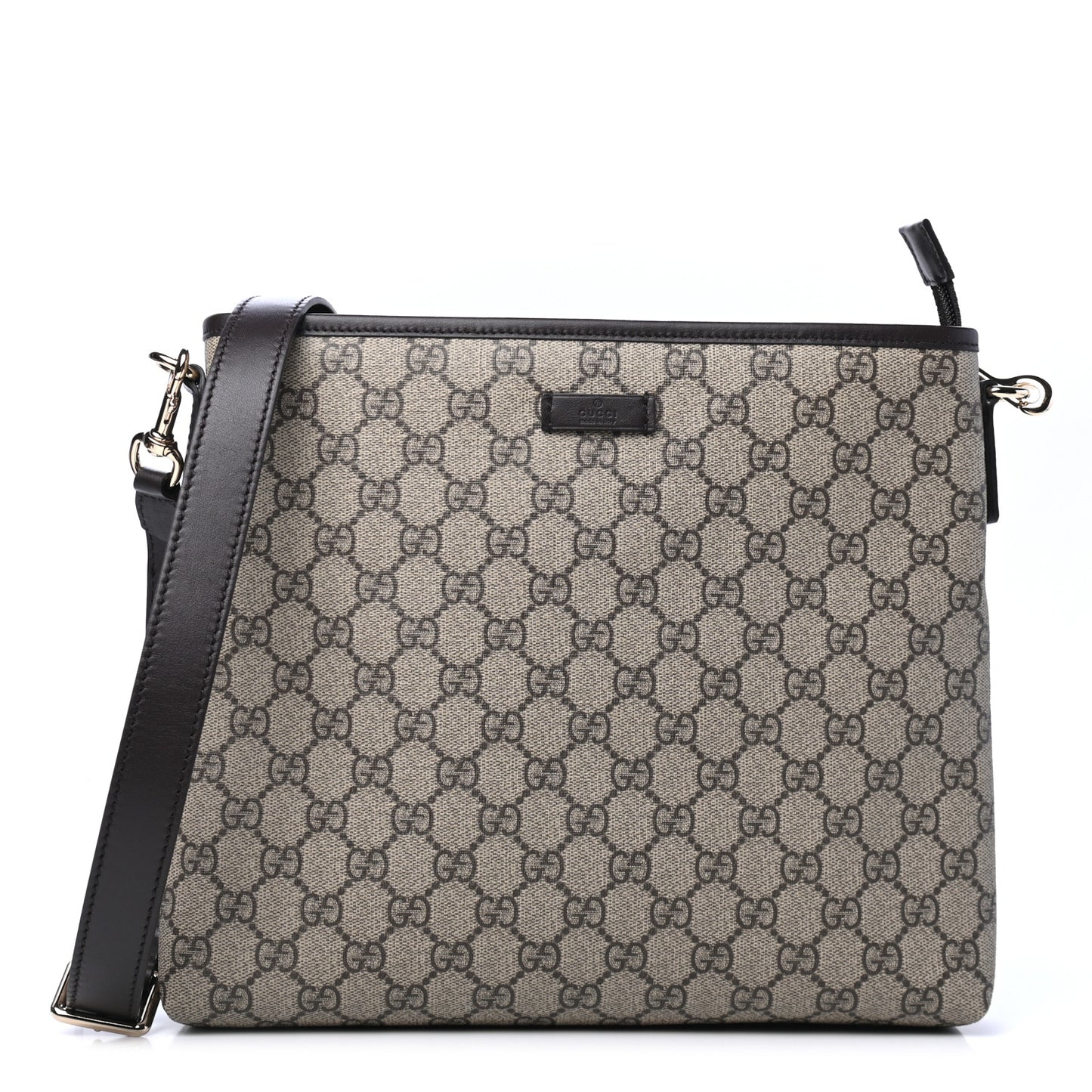 GG Plus Monogram Medium Flat Messenger Bag Dark Brown