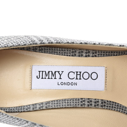 Jimmy Choo Metallic Fabric Plaid Love Prince Of Stars 85 Pump 39 Silver 7 of 10