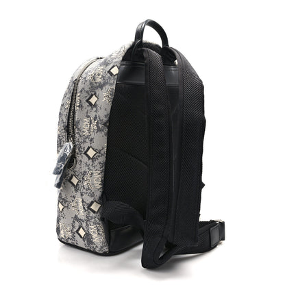MCM Vintage Jacquard Monogram Backpack Grey 3 of 12