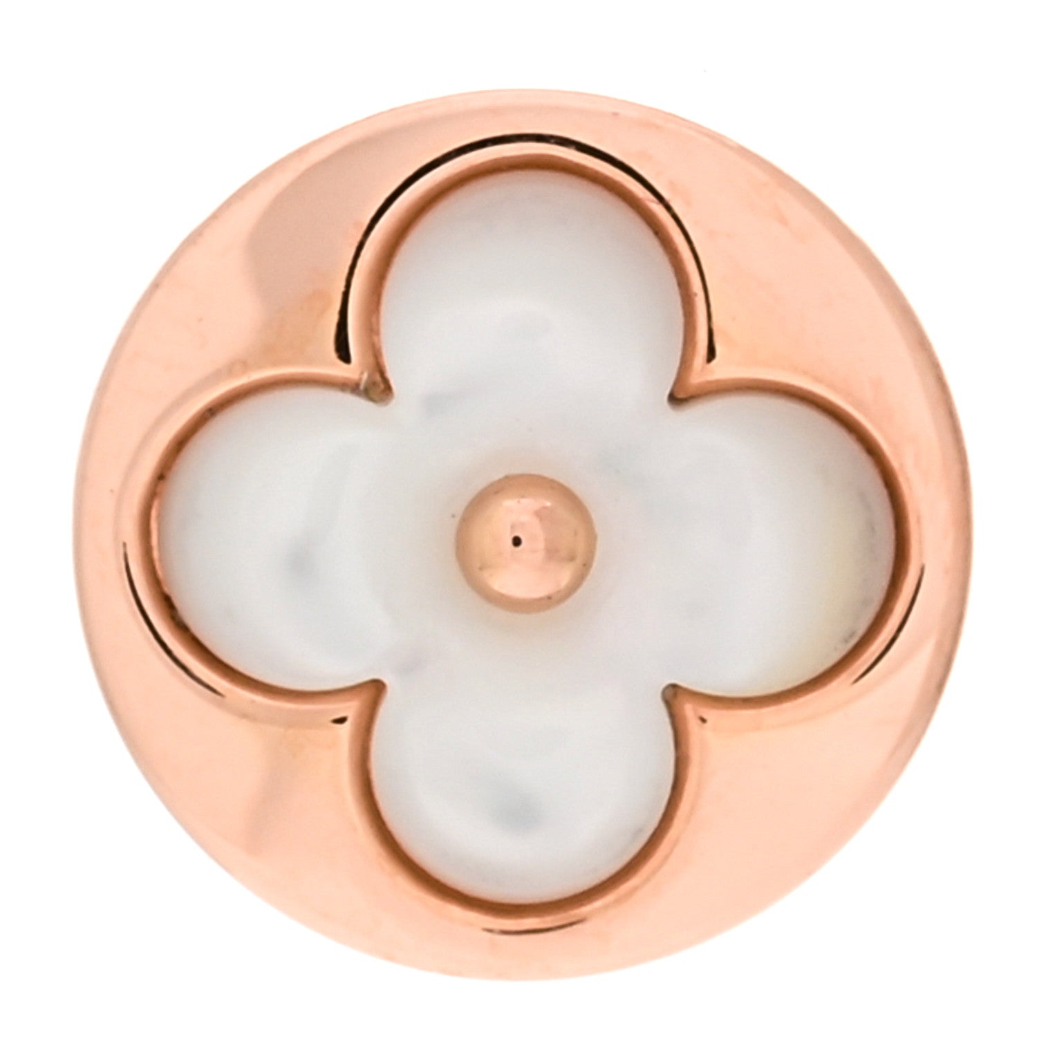 Louis Vuitton 18K Pink Gold Mother of Pearl Color Blossom Sun Stud Earring 1 of 4