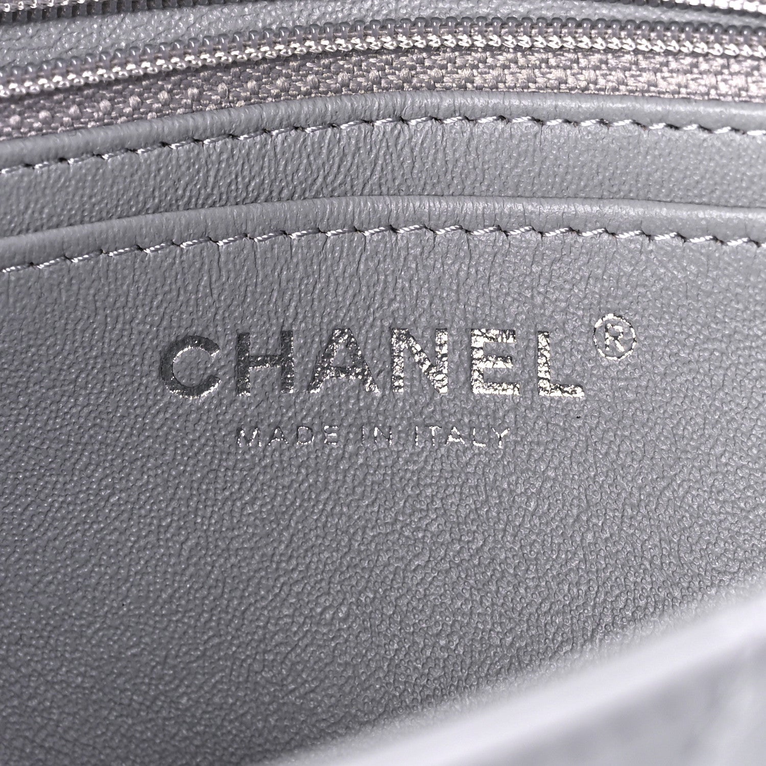 Chanel Lambskin Quilted Mini Rectangular Flap Grey 6 of 13