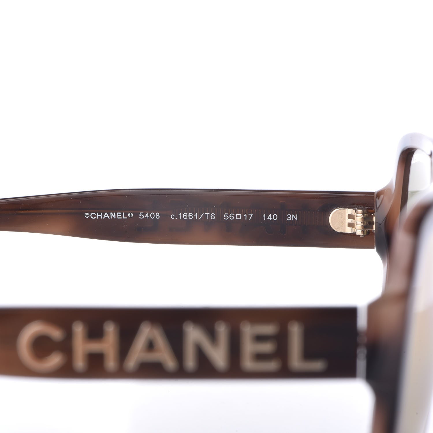 Chanel Acetate 24K Gold Mirror Square Sunglasses 5408 Brown 5 of 8