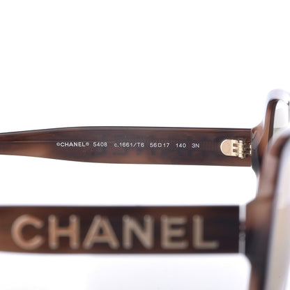 Chanel Acetate 24K Gold Mirror Square Sunglasses 5408 Brown 5 of 8