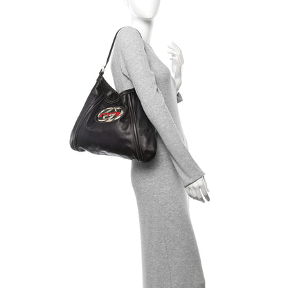 Gucci Calfskin Medium Britt Tote Dark Brown 2 of 11