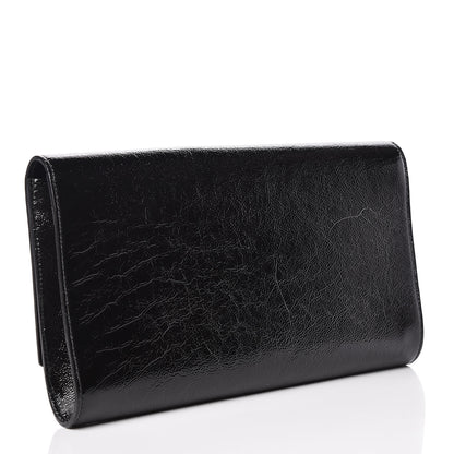Saint Laurent Textured Patent Monogram Large Belle De Jour Clutch Black 3 of 9