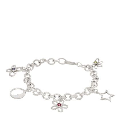 Tiffany Sterling Silver Peridot Rhodolite Iolite Charm Bracelet 1 of 3