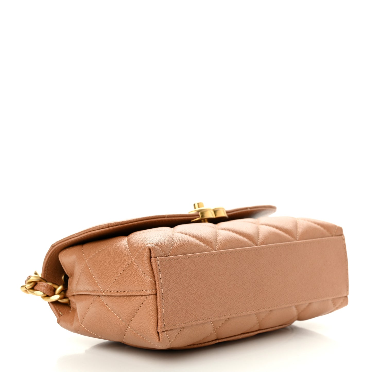 Caviar Quilted Small Flap Dark Beige