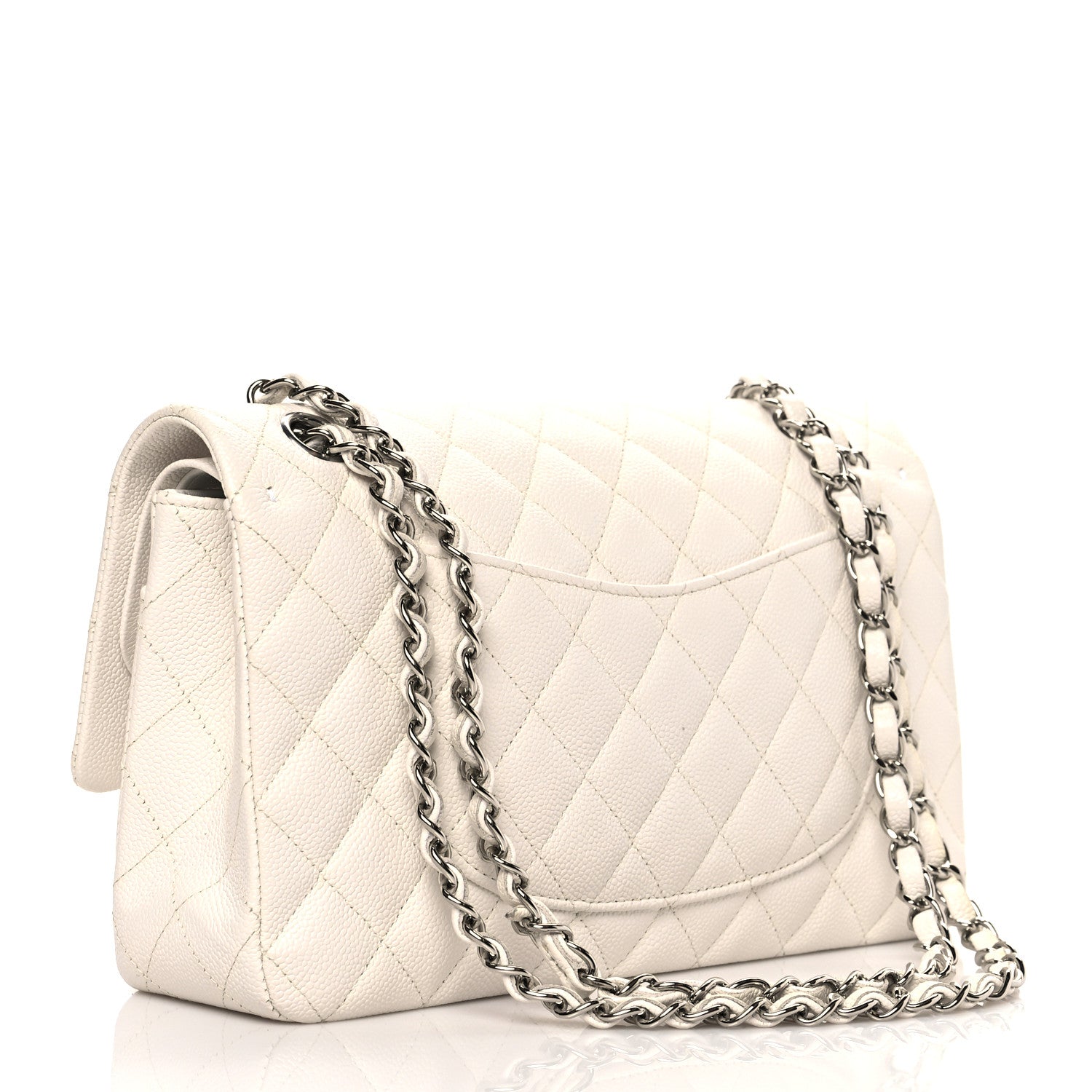 Chanel Caviar Quilted Medium Double Flap White 3 of 10