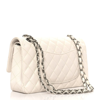 Chanel Caviar Quilted Medium Double Flap White 3 of 10