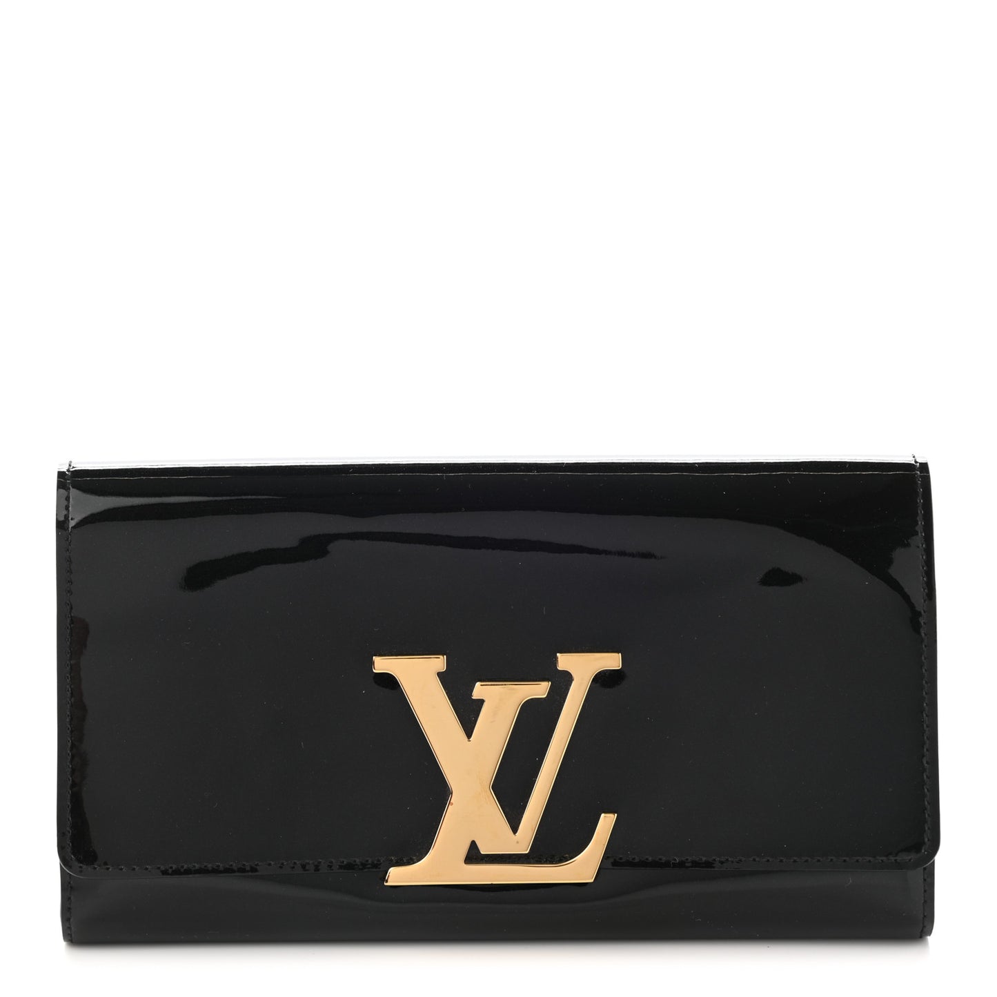 Patent Louise Clutch Black