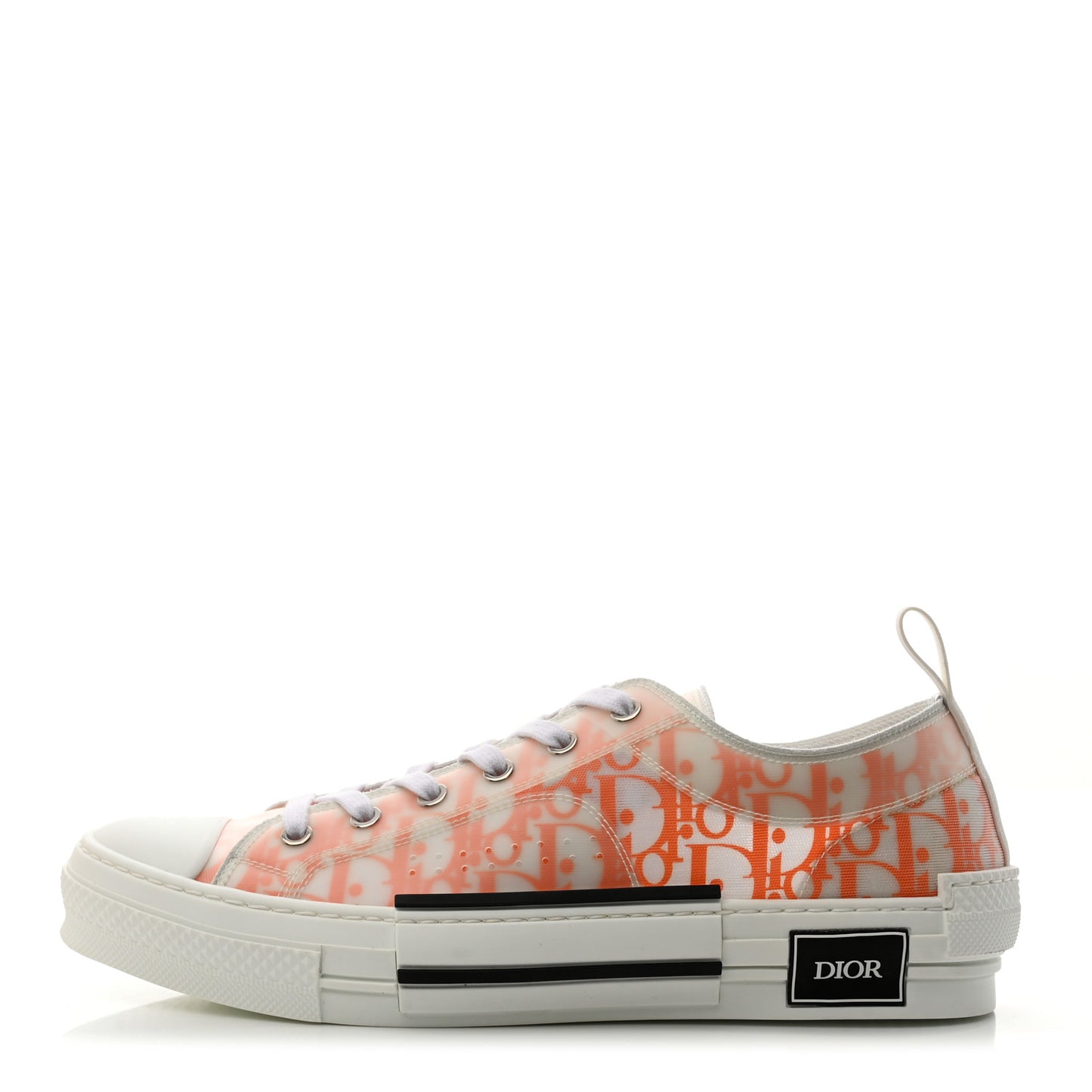 Technical Canvas Oblique Oblique Mens B23 Low Top Sneakers 43 White Orange