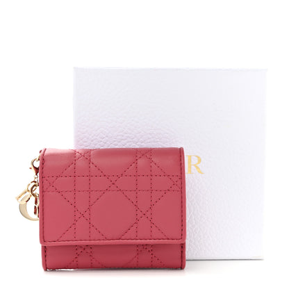 Christian Dior Lambskin Cannage Lady Dior Lotus Wallet Rusty Red 8 of 8