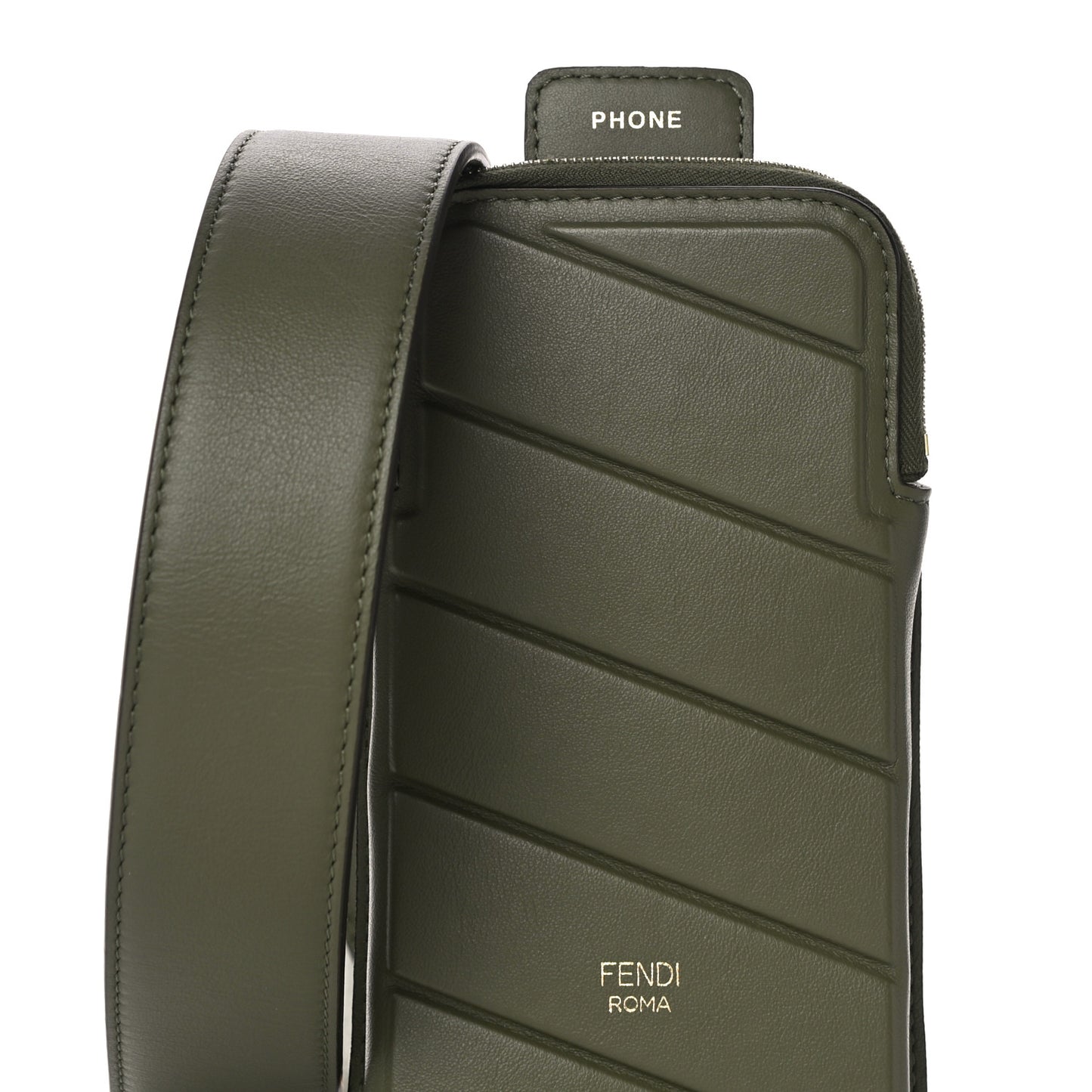 Vitello Grace Matte Cell Pocket Bag Strap Equatore