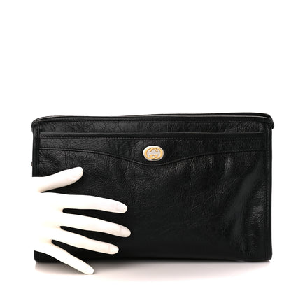 Gucci Fluffy Calfskin Morpheus Zip Pouch Black 2 of 10