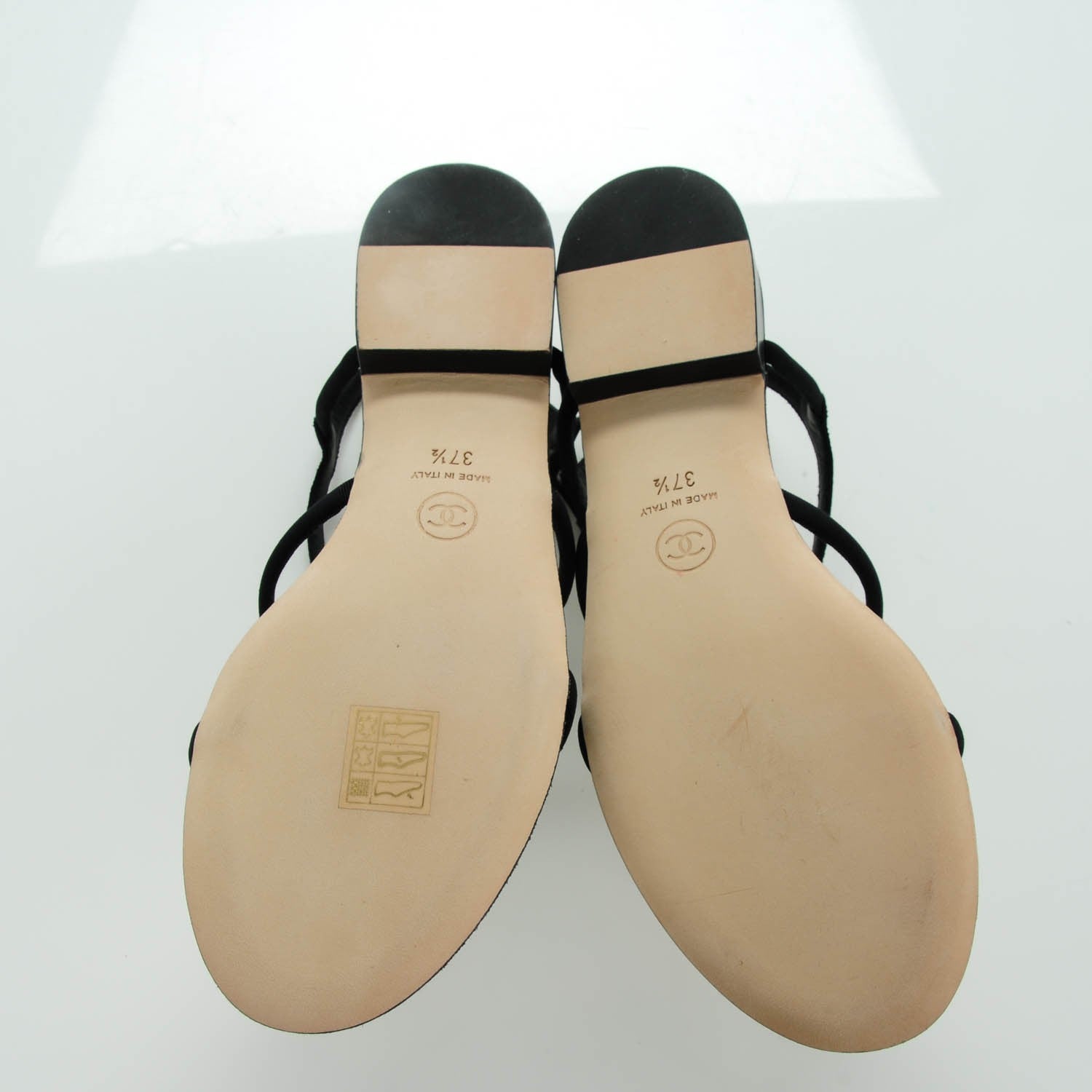 Chanel Grosgrain Pearl Sandals 37.5 Black 10 of 13