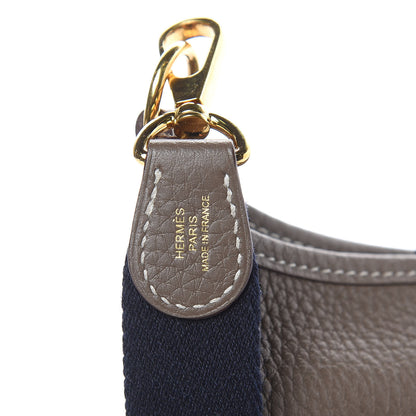 Hermes Taurillon Clemence Amazone Evelyne TPM Etoupe Bleu Indigo 8 of 11