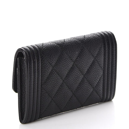 Chanel Caviar Quilted Boy Flap Card Holder Black 3 of 9